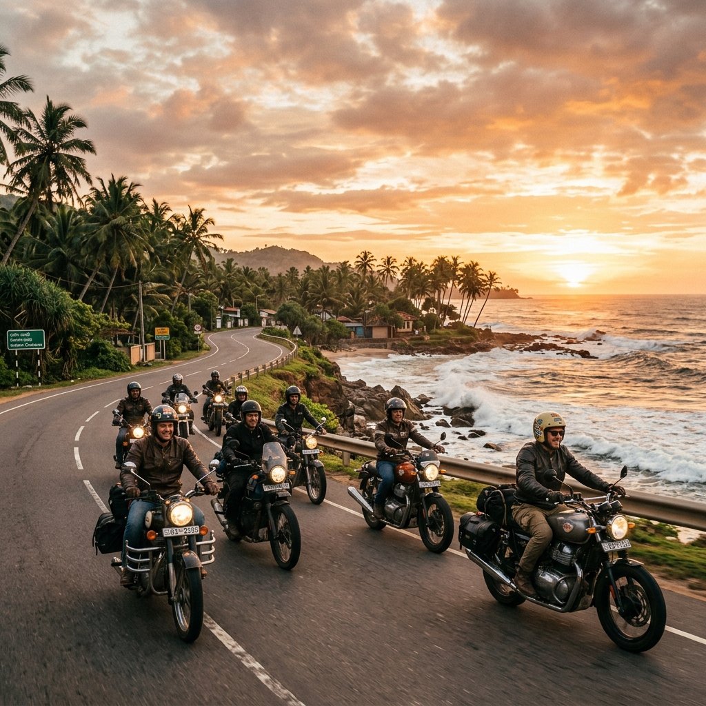 Riders at sunset